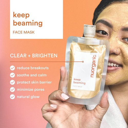 nuorganic Acne Mask with Turmeric for Clearing Pores & Exfoliating Skin - Natural & Organic Ingredients - Brightening Kaolin Clay Face Mask for Dark Spots - Suitable for Sensitive Skin