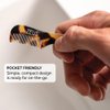 ZEUS 3-Pack Handmade Saw-Cut Mustache Comb, Fined Toothed, Durable Cellulose, Hand Polished, Pocket Comb & Beard Comb for Mustache and Beard - Tortoiseshell