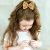 Love Fairy 3-Inch Glitter Bow Hairpin - Sparkling Sequin Bow Tie Hair Clip for Girls,Teens, and Women (Gold)