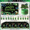 KEFAN Reptile Party Decorations Balloon Garland Arch Set, Wildlife Lizards Snakes Crocodiles Party Party Supplies, including Backdrop, Gift Bags, Tablecloth, Balloons, Cake toppers, Foil Balloons