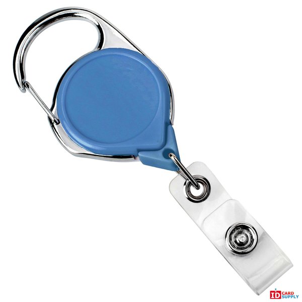 Royal Blue Carabiner Style Badge Reel with Belt Clip | Pack of 25