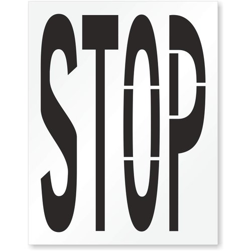 SmartSign 42 x 54 inches Stop Reusable Stencil with 48" Letter Height, 63 mil Plastic, Easy to Wash, for Parking Lot, Sidewalk, School Zone, Driveway, Private Road, Park, USA Made