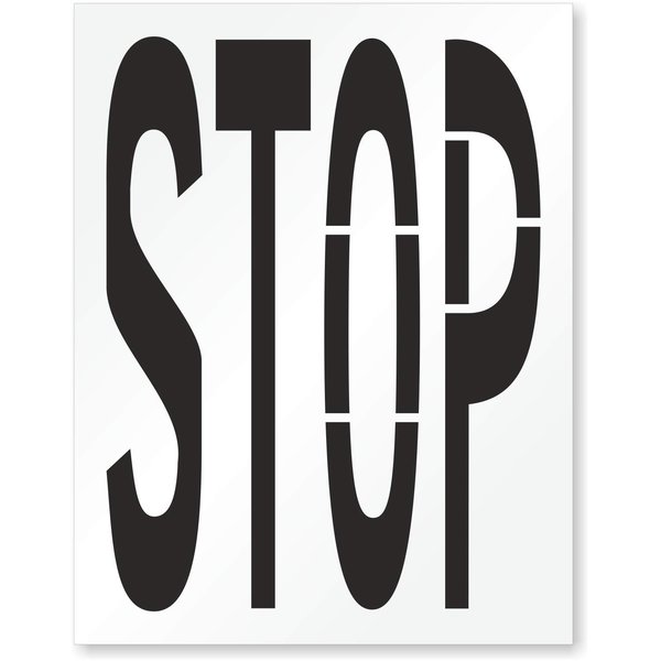SmartSign 42 x 54 inches Stop Reusable Stencil with 48" Letter Height, 63 mil Plastic, Easy to Wash, for Parking Lot, Sidewalk, School Zone, Driveway, Private Road, Park, USA Made