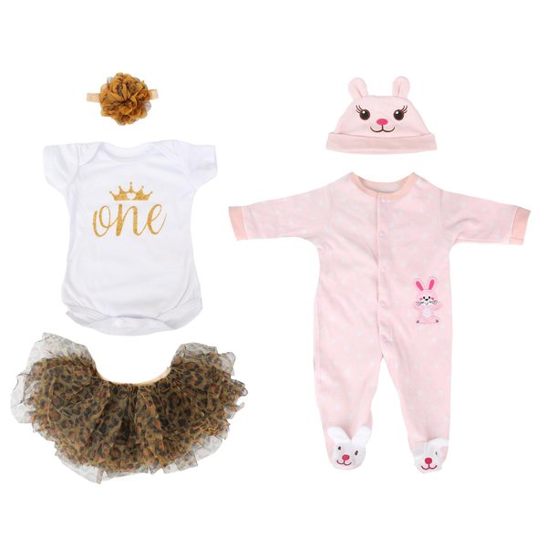 Kaydora Reborn Baby Doll Clothes for 18-22 Inch Reborn Doll Girl 2 Sets Pink&White Reborn Baby Dolls Outfits Baby Doll Clothing