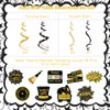 48 Pieces 2025 New Year Hanging Swirl Decorations 2025 Hanging Swirl Set for Birthday Party Supplies for Home