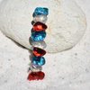Red, White and Blue Stone 60 MM French Barrette Hair Clip