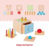 TOOKYLAND Wooden Shape Sorting Cube - 25pcs - 4-in-1 Sorter Box Educational Toy, Ages 12m+
