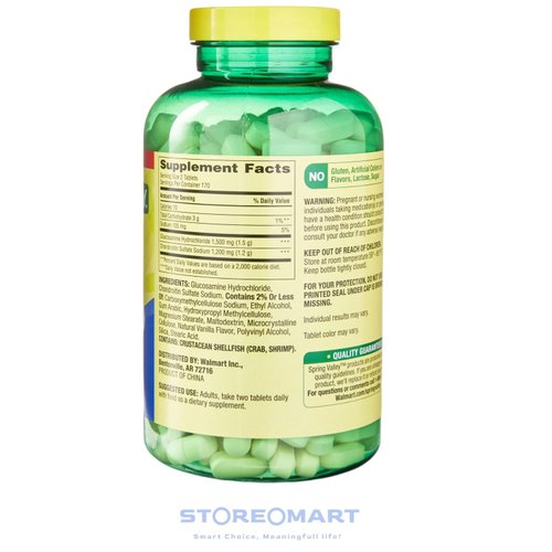 Spring Valley Triple Strength Glucosamine Chondroitin Tablets, Joint Health Supplement, 340 Count