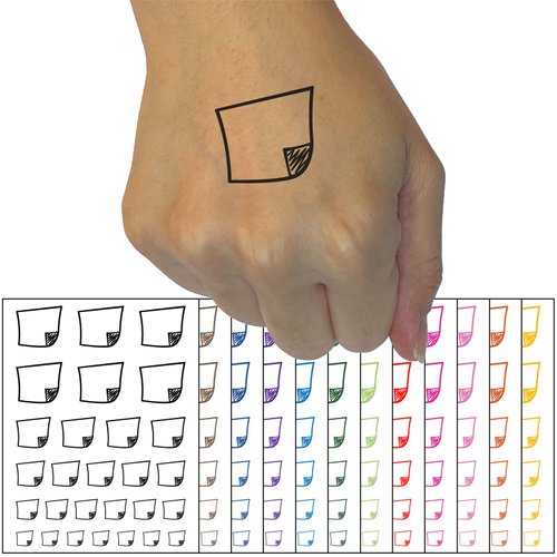 Paper Note Temporary Tattoo Water Resistant Fake Body Art Set Collection - Black (One Sheet)