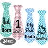 Mesmerico 24 Baby Monthly Holiday Tie Necktie Stickers - Baby Boy First Year Month Age Growth Milestones - Month Stickers for Baby Onesie Belly Stickers - Great Shower Registry Newborn Gifts