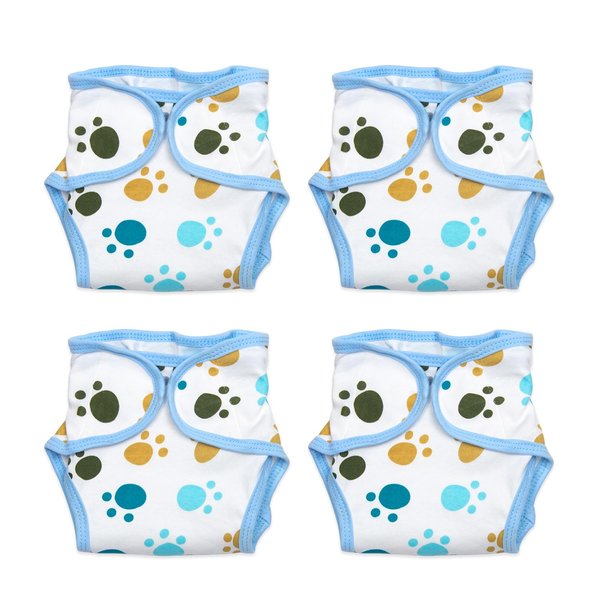 Medylove Reborn Baby Doll Clothes Footprint Printing Underwear Clothes for 17-22 inch Baby Doll Reusable Diapers Pack of 4 Pieces