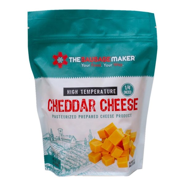 High Temperature Cheddar Cheese for Sausage Making -1 lb. - ¼ inch diced cubes