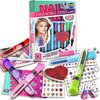Nail Kit for Girls Ages 7-12, FunKidz Peelable Nail Art Set with Nail Polish Pens Glitter Sticky Temporary Nail Decoration Makeup Kit for Teens Party