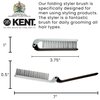 Kent KFM4 Anti-Static Hair Brush for Men - Folding Mini Hairbrush for Frizz-Free Styling and Daily Grooming, Made in England