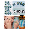 144PCS Halloween Short Press on Nails, False Nail Kids Full Cover Fake Nails Artificial Nail Tips Short False Fingernails for Girls Gift Nail Art Decoration