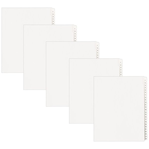 Avery 1-25 Legal Exhibit Dividers for 3 Ring Binders, 25-Tab Sets, Allstate Style, 5 Binder Divider Sets (24761)