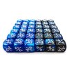 36pcs 12mm Positive and Negative Dice Counters Marble Blue+Gemini Blue&Black Set, Small Token Dice Loyalty Dice Compatible with MTG, CCG, Card Games