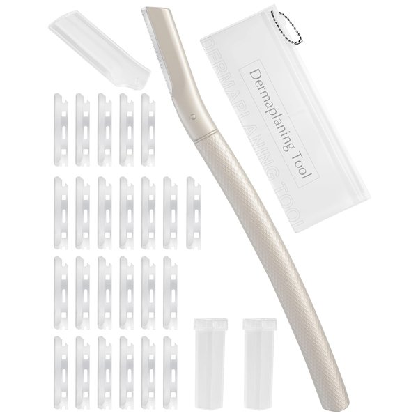 Dermaplaning Tool for Face Professional, Facial Razors for Women Face with 20 Blade Refills, Eyebrow Razor for Women and Men