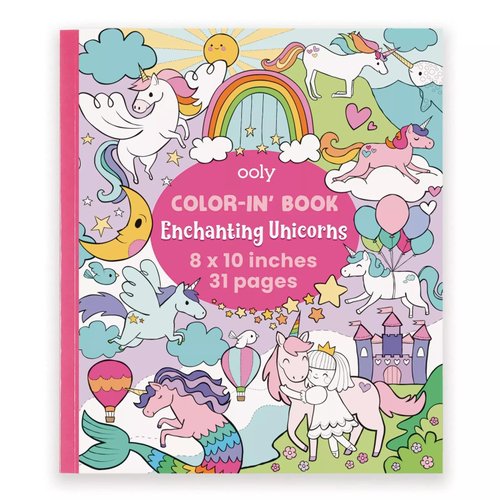 OOLY Unicorn Coloring Book for Toddlers, Fun Activity Coloring Pages for Kids, 31 Perforated Pages 8"x10" to Hang, Great Kid's Activities for School, Birthday Parties [Unicorns]