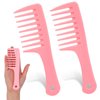 Mini Wide Tooth Comb,2 Pcs Small Combs Portable Detangling Comb Plastic Curl Comb Big Tooth Combs for Women Hair Styling Comb Travel Size Comb Detangling Hair Brush for Curly Hair,Long Hair,Wet Hair