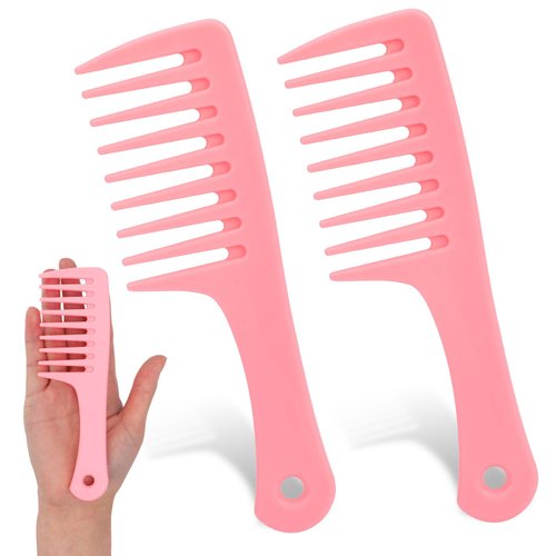 Mini Wide Tooth Comb,2 Pcs Small Combs Portable Detangling Comb Plastic Curl Comb Big Tooth Combs for Women Hair Styling Comb Travel Size Comb Detangling Hair Brush for Curly Hair,Long Hair,Wet Hair