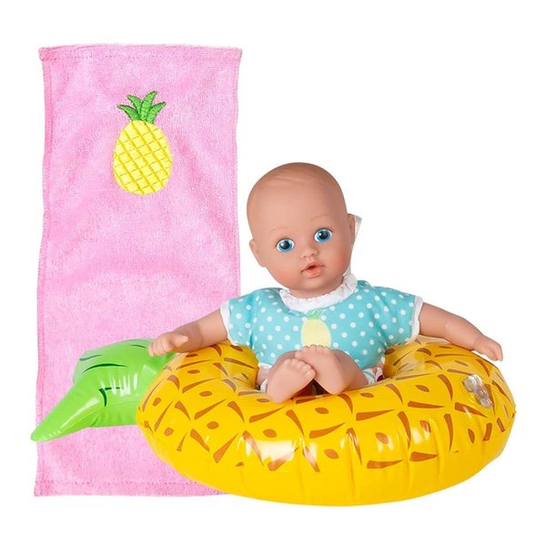 Adora Splash Time Babies Collection, 8.5” Baby Doll w/ Sweet Baby Smell, Made in Premium QuickDri Vinyl & Machine Washable, Includes Clothes & Accessories, Birthday Gift For Ages 3+ - Sweet Pineapple