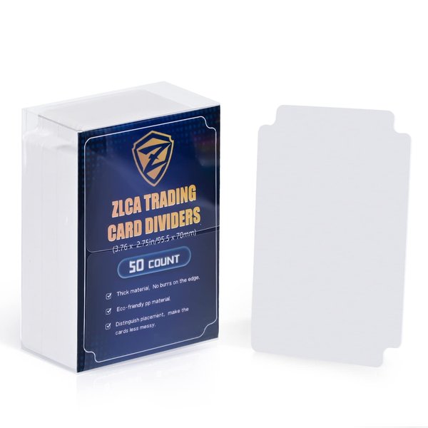 ZLCA 50 Pieces Trading Card Dividers, Playing Card Page Dividers with Tabs, Plastic Card Separator for Storage Box Folder Record Baseball Games Sports Card 2.75 x 3.76 Inch (White)