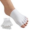 Bcurb Toe Gel-Lined Compression Socks (3 Pair) Toes Separating Therapeutic Moisturizes Dry Feet Hard Cracked Skin. (White, Medium)