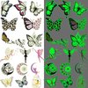 Ooopsiun Luminous Butterfly Temporary Tattoos for Girls - 12 Sheets Glow in The Dark Butterfly Stickers Party Favors Decorations for Kids Girls