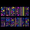 SHESRA UV Neon Temporary Tattoos, Assorted Designs Glow UV Neon Body Face Butterfly Feather Flash Fake Waterproof Tattoo Stickers for Nightclub Bar Make Up Costume Cosplay Party Favor 12 Sheets