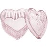 Gaolinci Crystal Glass Heart-Shaped Storage Box Embossed Jewelry Box Candy Box with Lid
