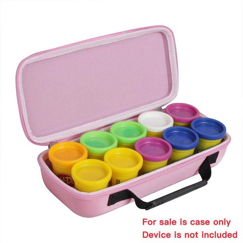Hermitshell Hard Travel Case for Play-Doh Modeling Compound 10 Pack Case of Colors 2 Oz Cans (Only Case) (Pink)