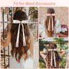 6PCS Hair Clips, Hair Ribbons, Women Hair Clip for Girl, Cute Clips Bows, Hair Ribbon Soft Bows for Female Thick Thin Hair, Bow Clips Accessories, Hair Bows Barrette Hairpin with Long Tail, Barrettes