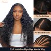 Nadula Bye Bye Knots Glueless Wig 7x5 Invisible Knots HD Lace Front Wigs Human Hair 12A Water Wave Pre Cut Lace Wig Pre-Plucked for Women 180% Density 18 inch
