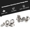M8 x 1.25mm Serrated Flange Hex Lock Nuts, Hincell 75pcs 304 Stainless Steel Serrated Metric Hex Flange LockNuts,Bright Finish Hex Lock Nut