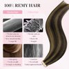 MAXITA Tape in Hair Extensions Human Hair Balayage Dark Brown to Chestnut Brown 20 inch 100g 40pcs Real Human Hair Extensions Natural Hair Extensions Remy Straight Hair