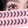 AUGENLI 12mm Manga Natural Look False Eyelashes, Reusable Strip Wispy Lashes, Including 10 Pairs Of Eye Lashes, Easy to Apply Doll Makeup (SD18)