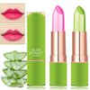 2 PCS Jelly Crystal Aloe Vera Lipstick,Magic Temperature PH Color Changing Lipstick Tinted Lip Balm Long Lasting Waterproof Nourishing Lip Gloss Lip Tint Stain Glossy Mood Lipstick Set for Women