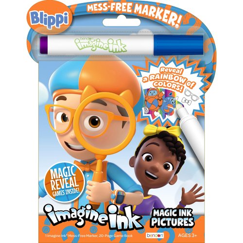 Blippi 20 Page Imagine Ink Coloring Book with Mess Free Marker, Bendon 59090