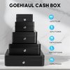 Mini Cash Box with Slot Small Cash Box with Money Tray and Key Lock, Metal Lock Box for Money Safe 4.9" x 3.7" x 2.4" Black