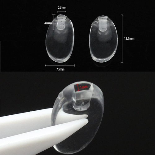 Eyeglass Nose Pads 2Pairs Anti-Slip Soft Silicone Glasses Nose Pieces Push in Pushin Replacement for Silhouette Frameless Glasses Eyeglasses Sunglasses