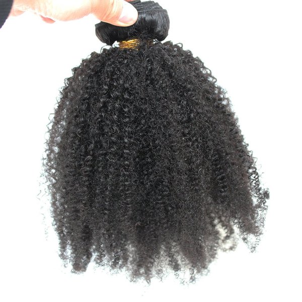 ZigZag Hair Afro Kinky Curly Hair Brazilian Virgin Hair Weave Bundles 4B 4C 100% Human Hair Bundles One Piece Double Weft Hair Extension (18inch)