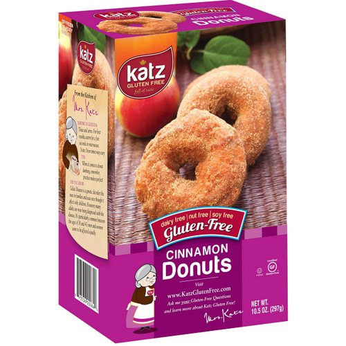 Katz Gluten Free Cinnamon Donuts | Dairy Free, Nut Free, Soy Free, Gluten Free | Kosher (3 Packs of 6 Donuts, 10.5 Ounce Each)