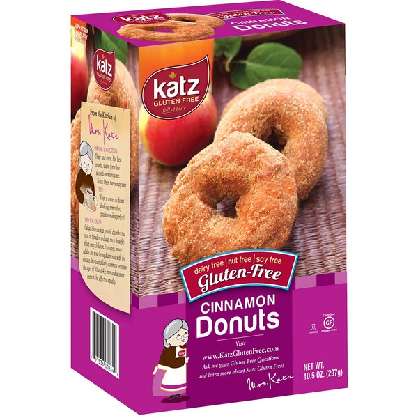 Katz Gluten Free Cinnamon Donuts | Dairy Free, Nut Free, Soy Free, Gluten Free | Kosher (3 Packs of 6 Donuts, 10.5 Ounce Each)
