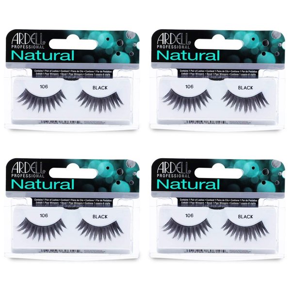 Ardell Natural Lashes False Eyelashes 106 Black (4 pack)