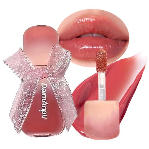 DENESTUP 6Pcs Clear Oxygen Lip Glaze, Hydrating Lip Gloss Jelly Lipstick, Moisturizing & Plumping Water Lip Stain Waterproof Long Lasting Cute Makeup for Girls