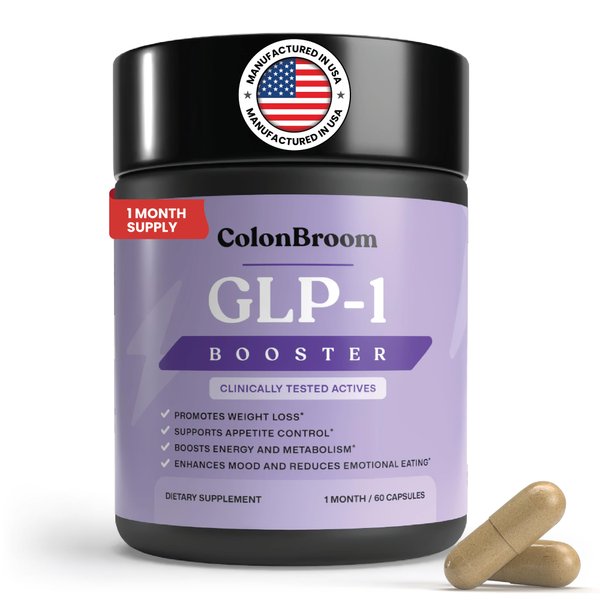 ColonBroom GLP-1 Weight Management Supplement for Women & Men - GLP1 Supports Gut Health, Metabolic Wellness & Appetite Regulation for Diet - Vegan, Gluten-Free, Non-GMO Diet Fiber Capsules - 60 Count