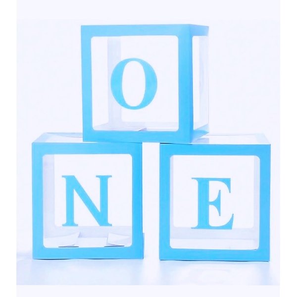 Blue One Boxes for 1st Birthday, One Balloon Box With 20 Balloons, Baby Girl First Birthday Decorations, 1st Birthday Party Decorations Boy, Anniversary Photoshoot Props Backdrop. (Blue)