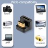 QIANRENON 8K Mini HDMI U Shape Angle Adapter UHD2.1 Mini HDMI Male to Mini HDMI Female 180 Degree Down HD Display Connector, LED Light, for DSLR Portable Camcorder Tablet PC (Reverse)