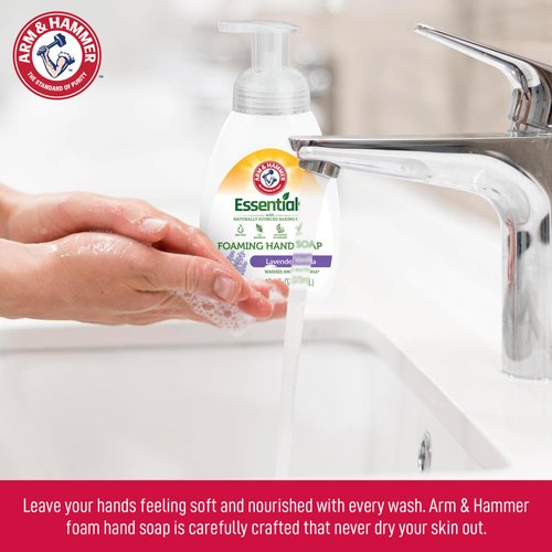 Arm & Hammer Foaming Hand Soap for Skin Cleaning - Antibacterial Hand Soap with Fresh Rain Water Scent - Hand Soap Pump with Aloe Vera & Different Ingredients 12.5 Fl Oz (370mL)